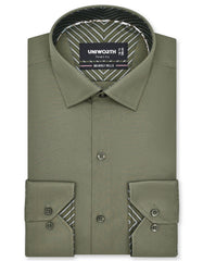 Plain Army Green Tailored Smart Fit Shirt FS1657-3SF-14.5