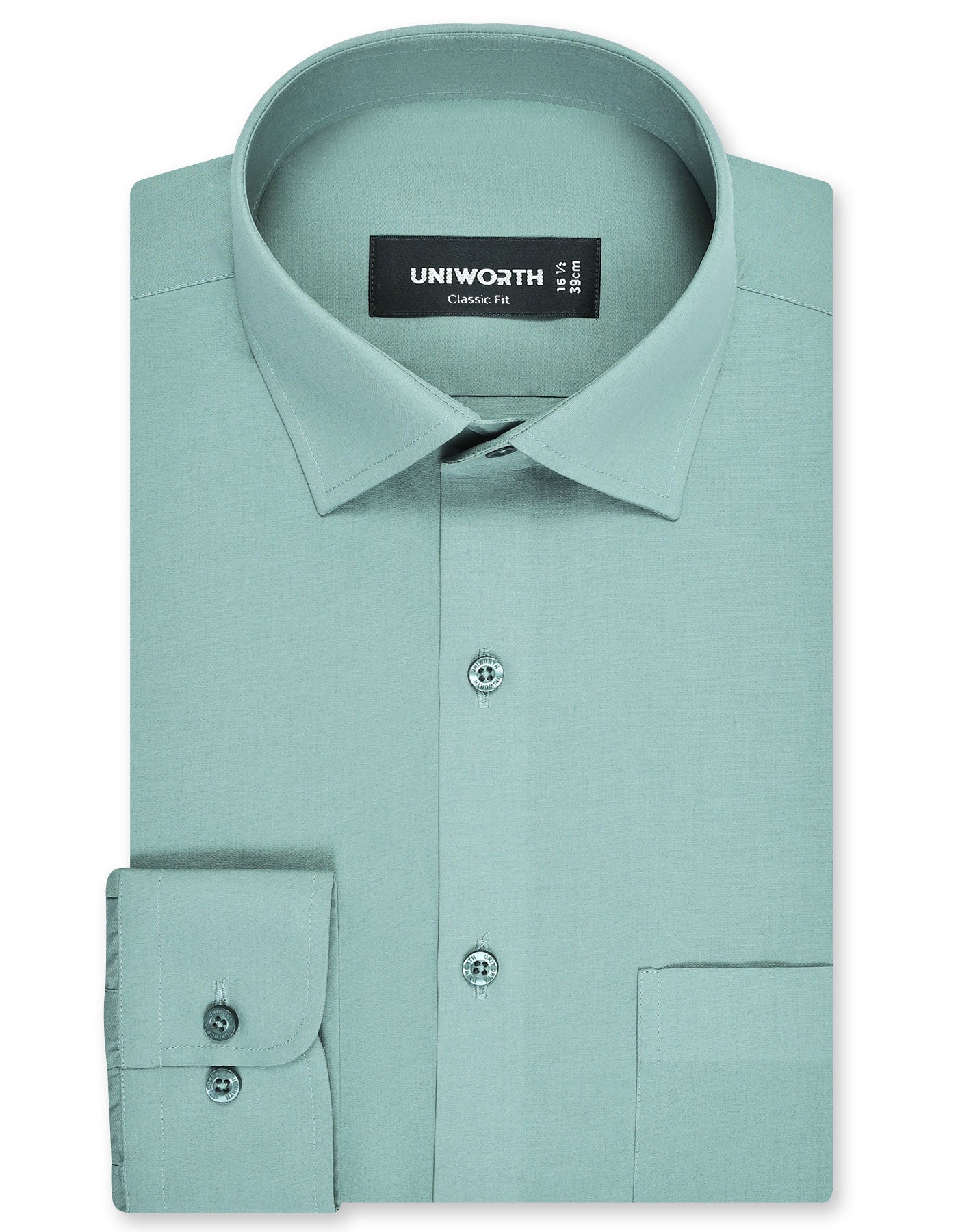 Plain Apple Green Classic Fit Shirt FS1662RF-14.5