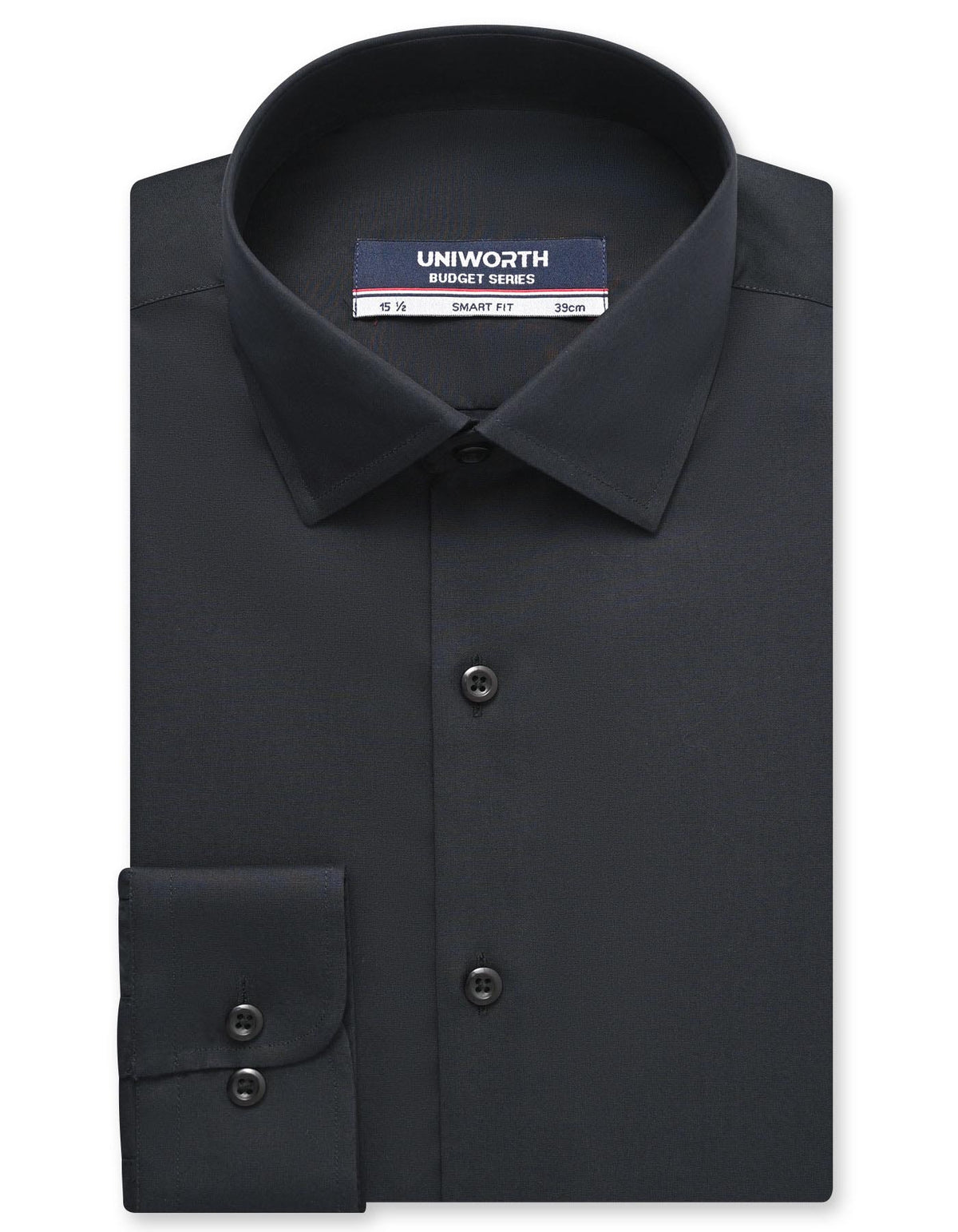 Plain Black Tailored Smart Fit Shirt FS1682-2SF-14.5
