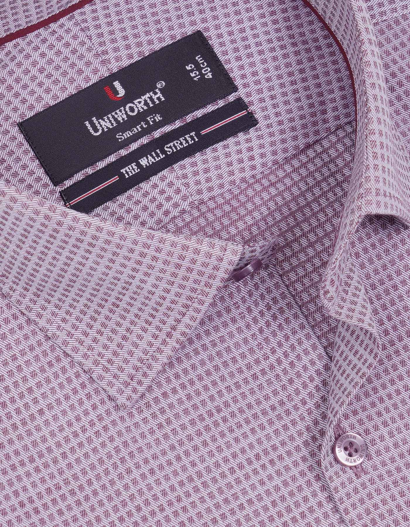 Self Maroon Tailored Smart Fit Shirt FS20255SH-15