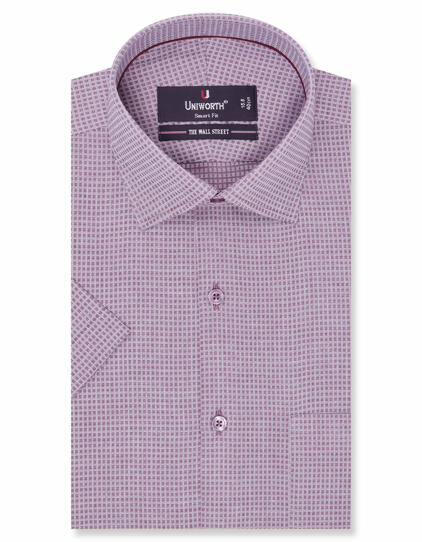 Self Maroon Tailored Smart Fit Shirt FS20255SH-14.5