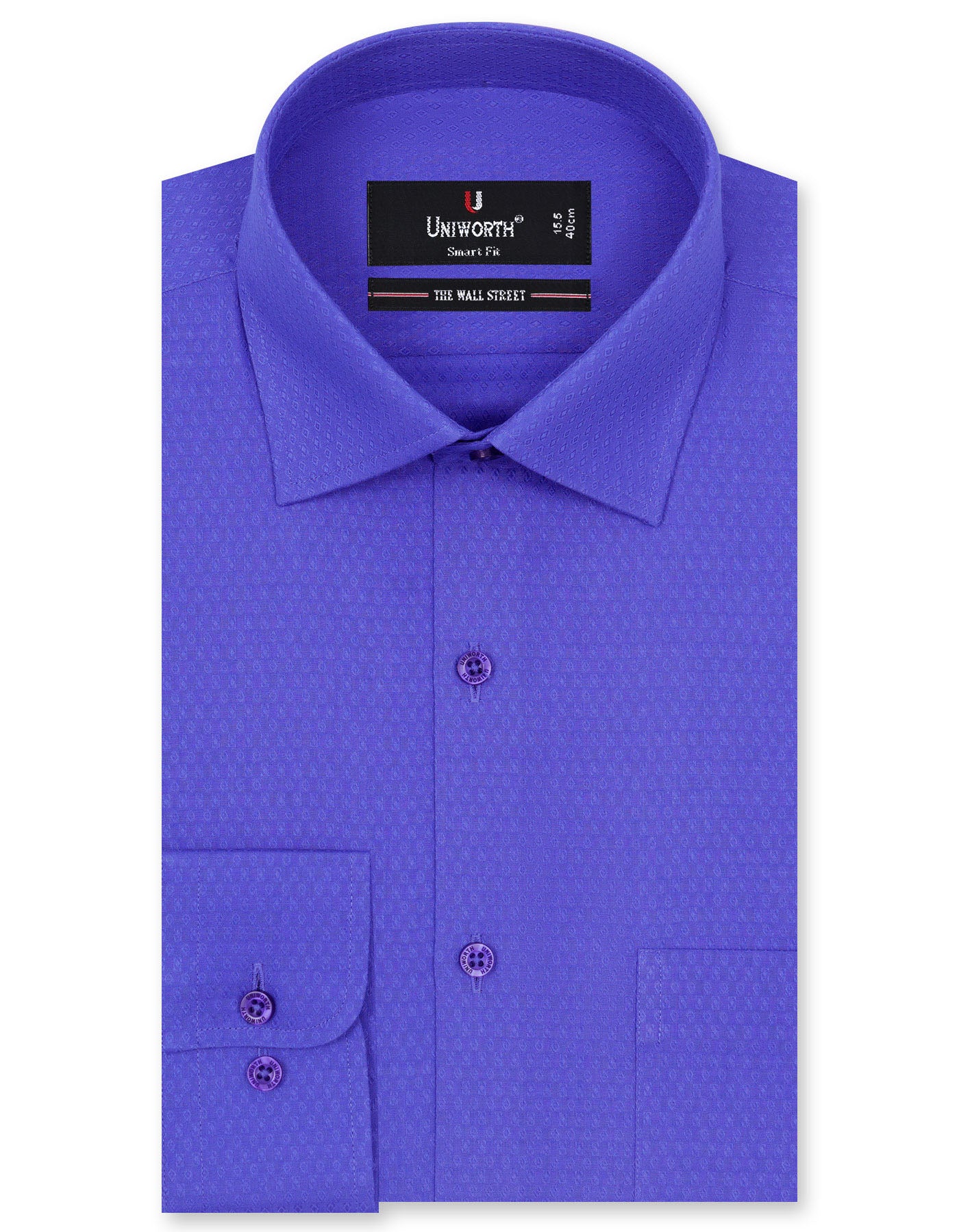 Self Royal Blue Tailored Smart Fit Shirt FS20324-1SF-14.5