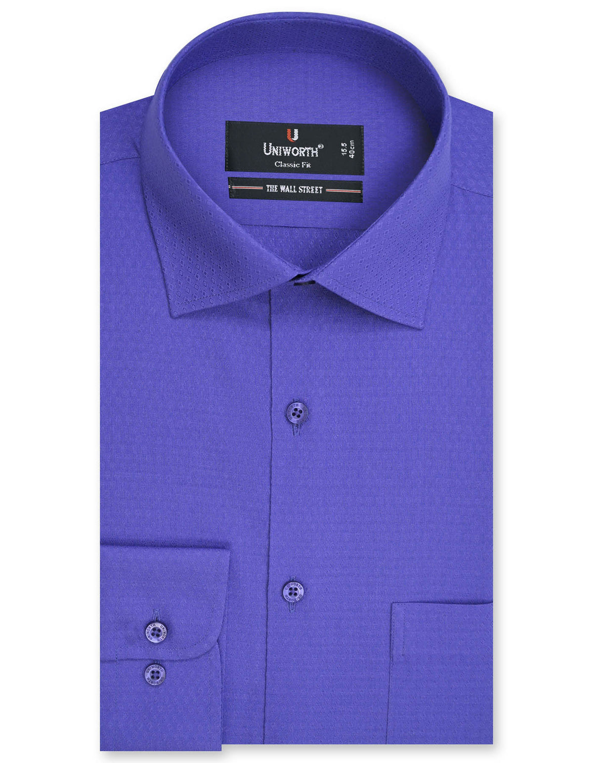 Self Royal Blue Classic Fit Shirt FS20324RF-15.5
