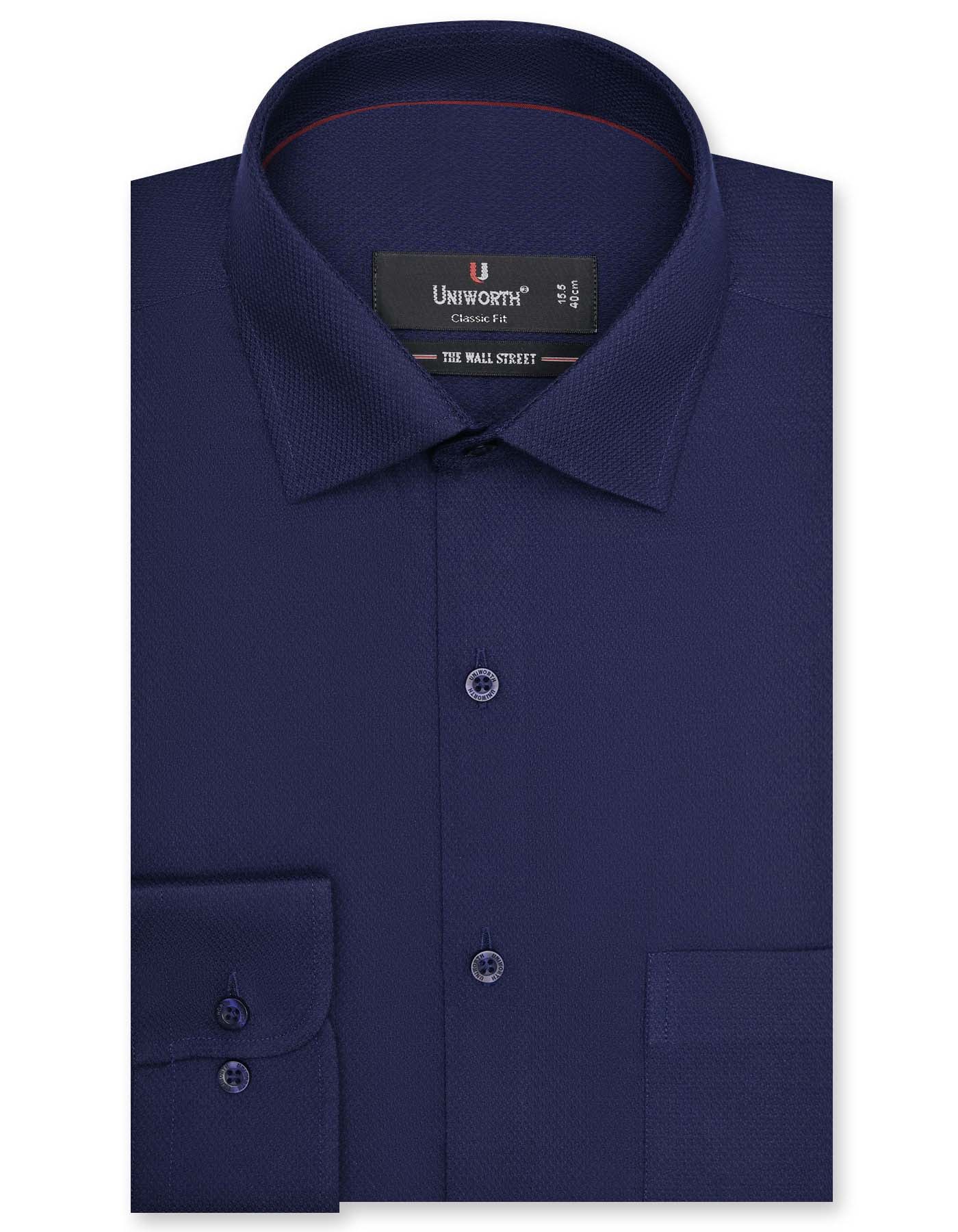Self Navy Classic Fit Shirt FS20407RF-14.5