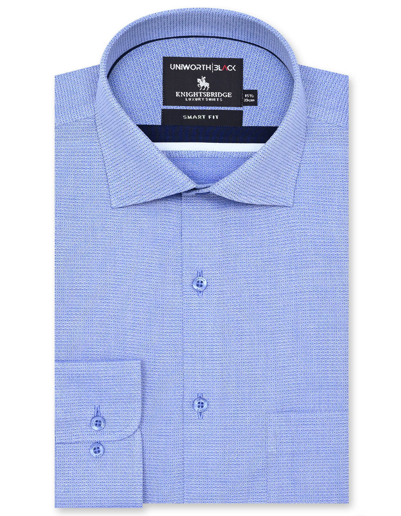 Self Blue Tailored Smart Fit Shirt FS20412SF-14.5