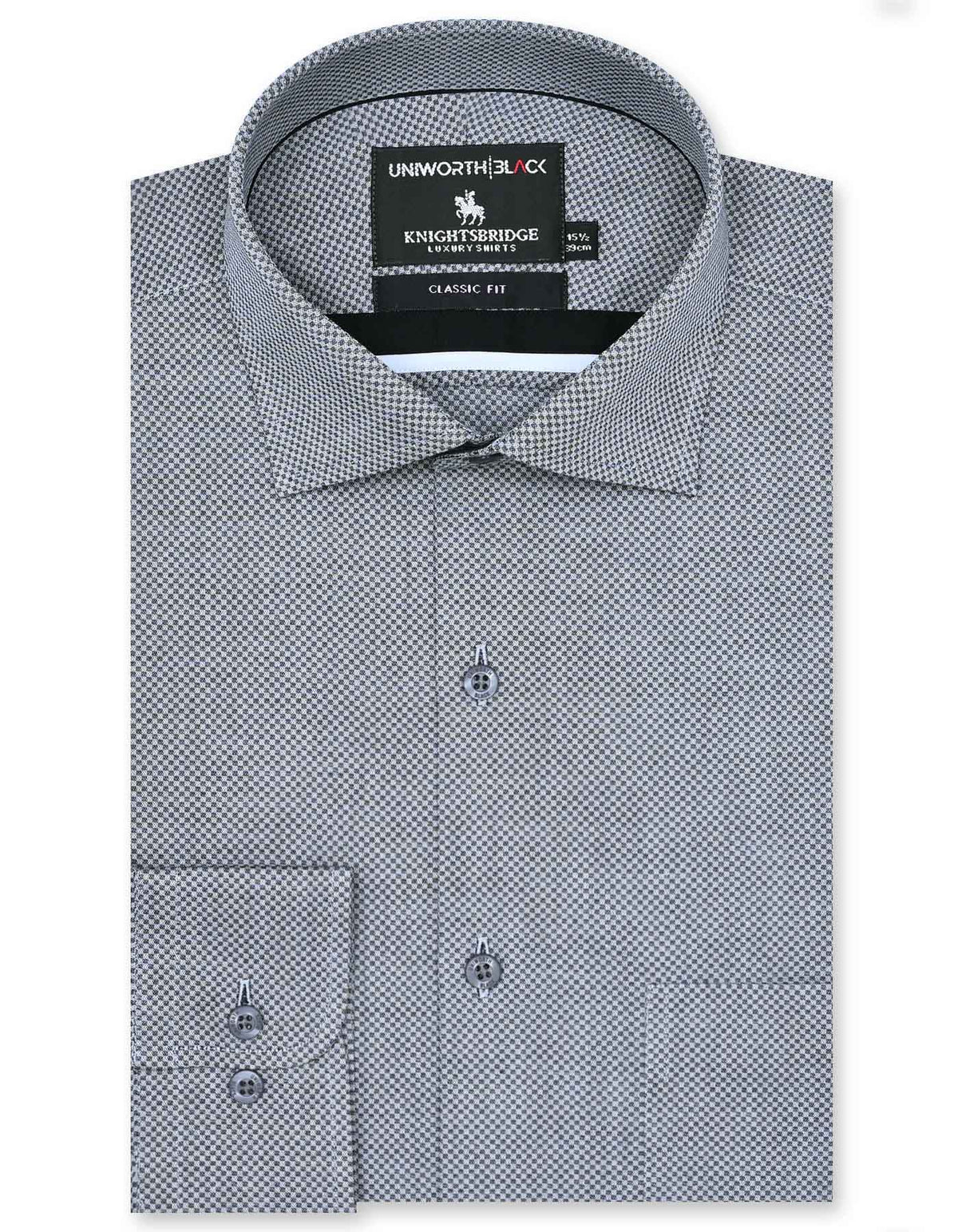 Self Grey Classic Fit Shirt FS20414RF-14.5