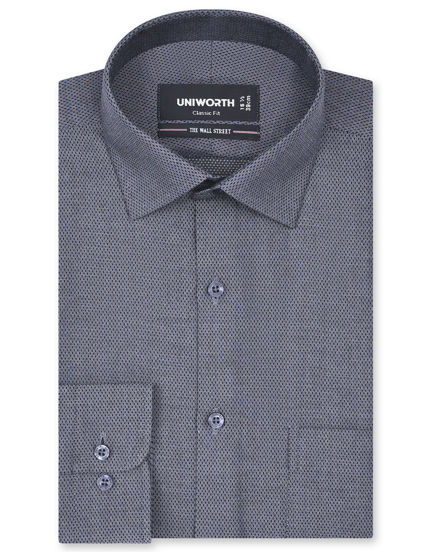Self Grey Classic Fit Shirt FS20427RF-14.5