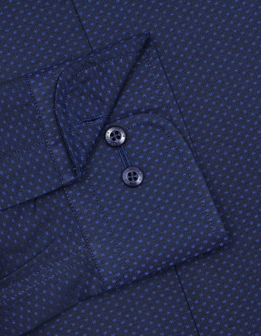 Buy Navy Self Classic Fit Formal Shirt – Uniworth