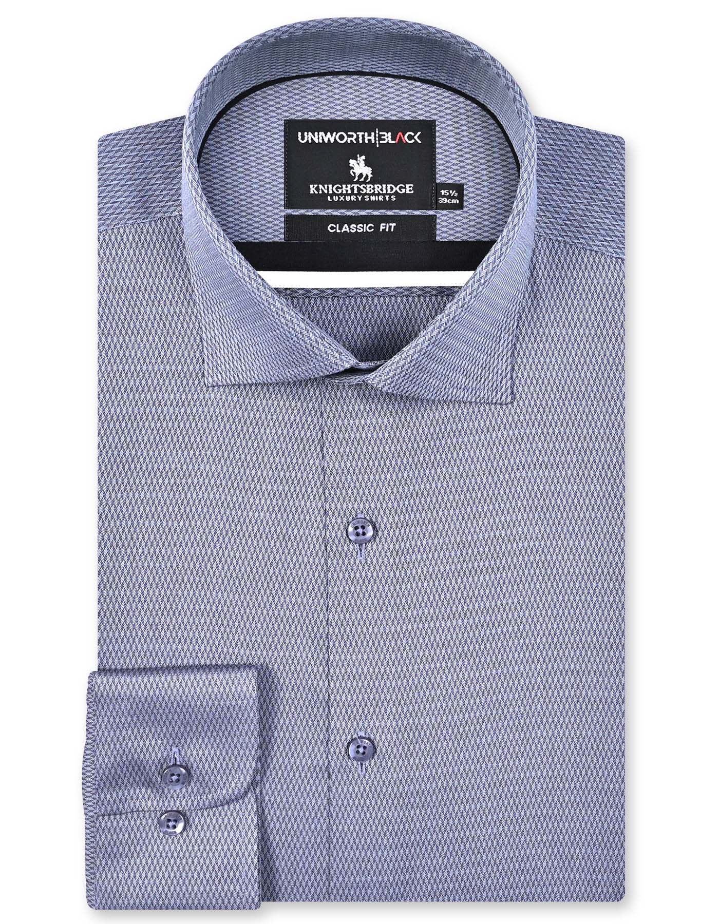 Self Grey Classic Fit Shirt FS20479RF-14.5
