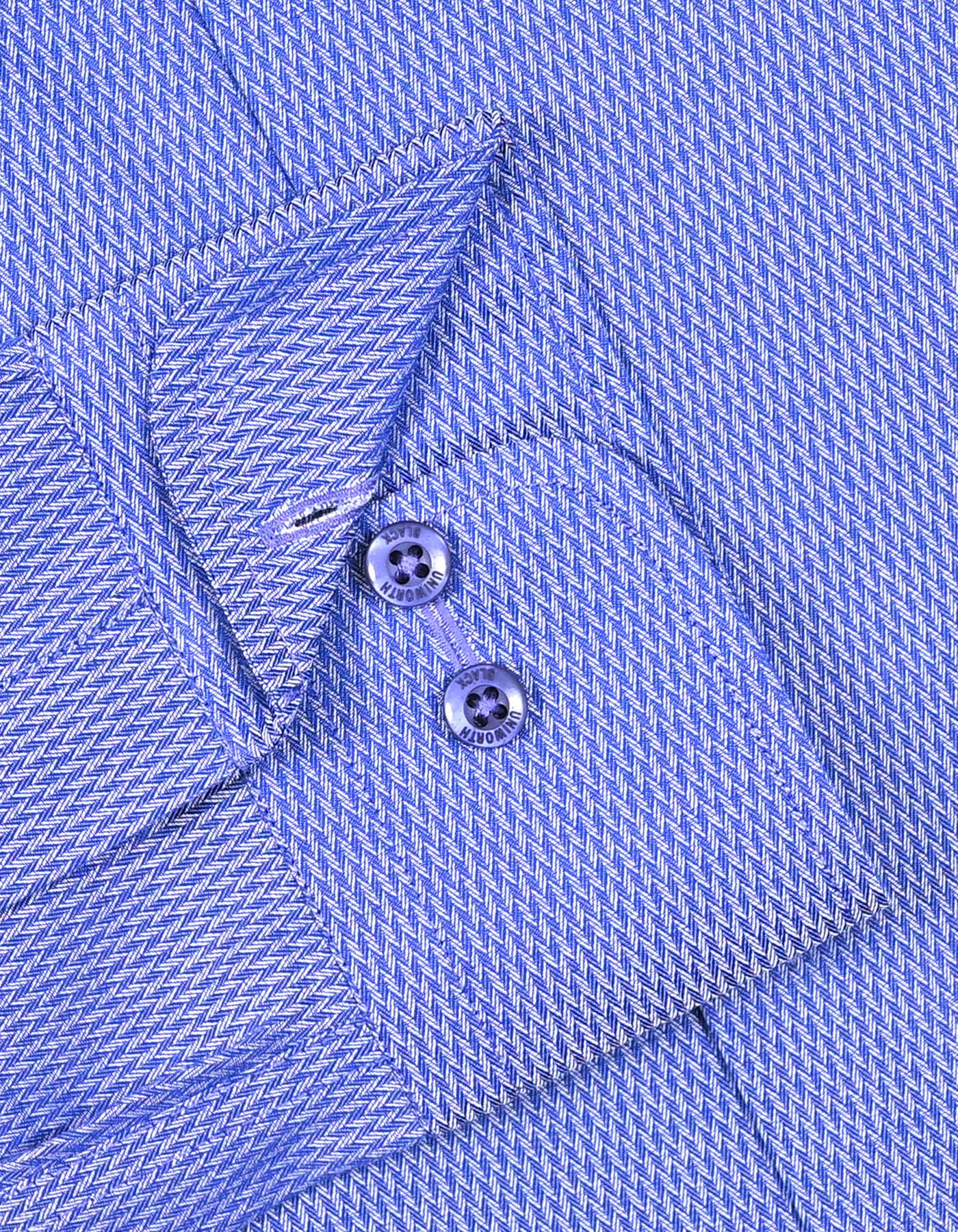 Self D Blue Tailored Smart Fit Shirt FS20481SF-15.5