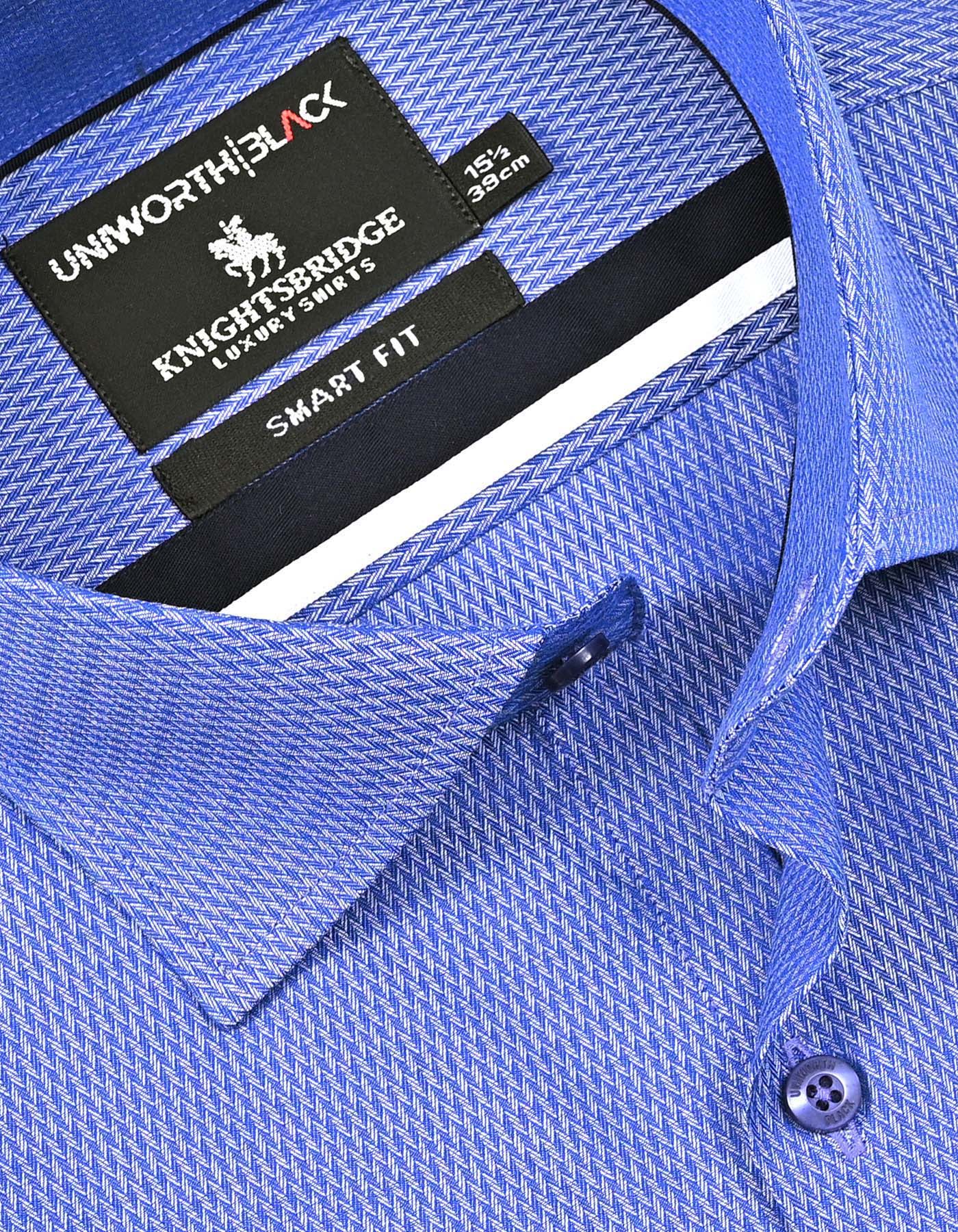 Self D Blue Tailored Smart Fit Shirt FS20481SF-15