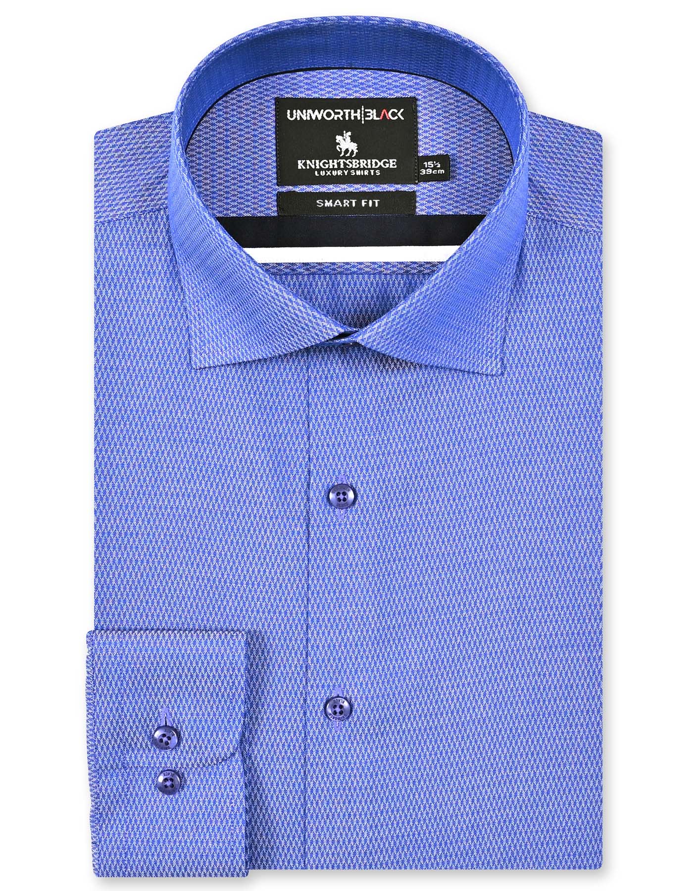 Self D Blue Tailored Smart Fit Shirt FS20481SF-14.5