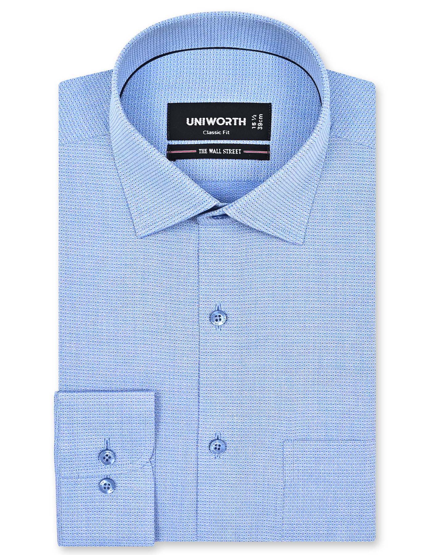 Self Blue Classic Fit Shirt FS20483RF-14.5