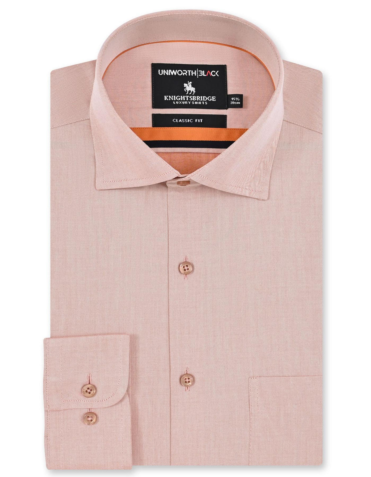 Plain L Brown Classic Fit Shirt FS2169-4RF-14.5