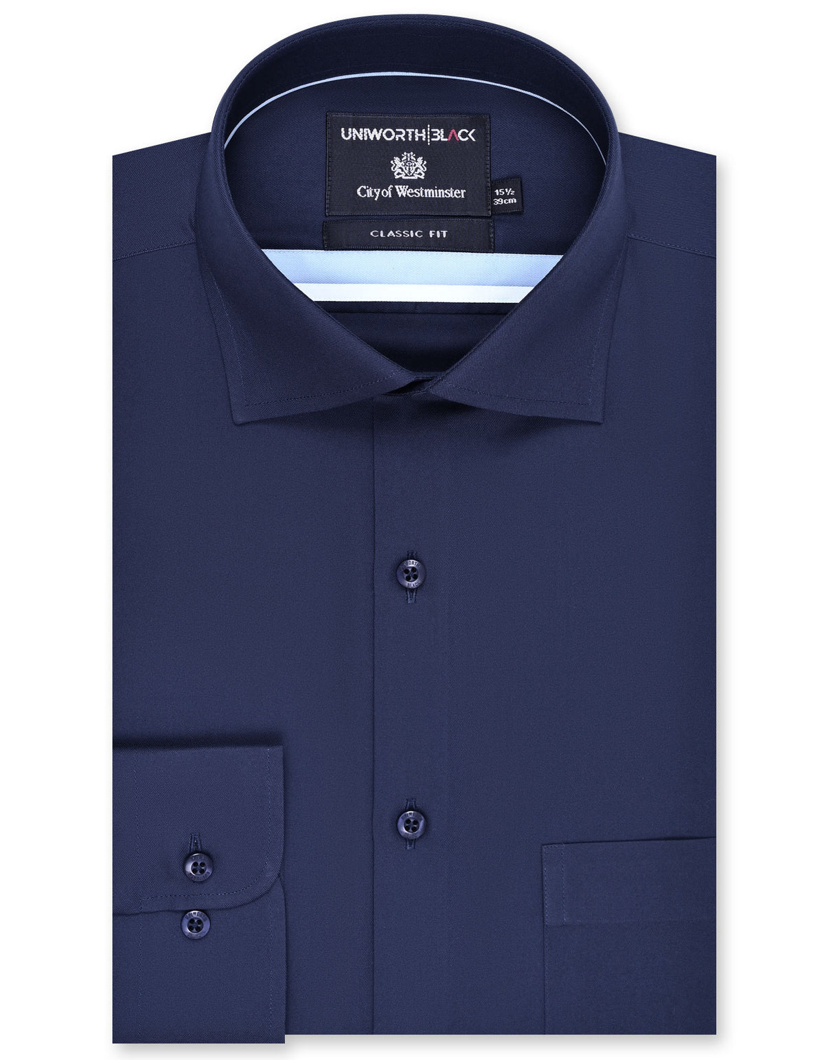 Plain Navy Classic Fit Shirt FS2172-4RF-14.5