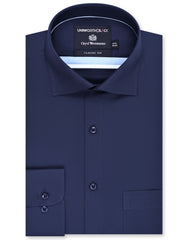 Plain Navy Classic Fit Shirt FS2172-4RF-14.5
