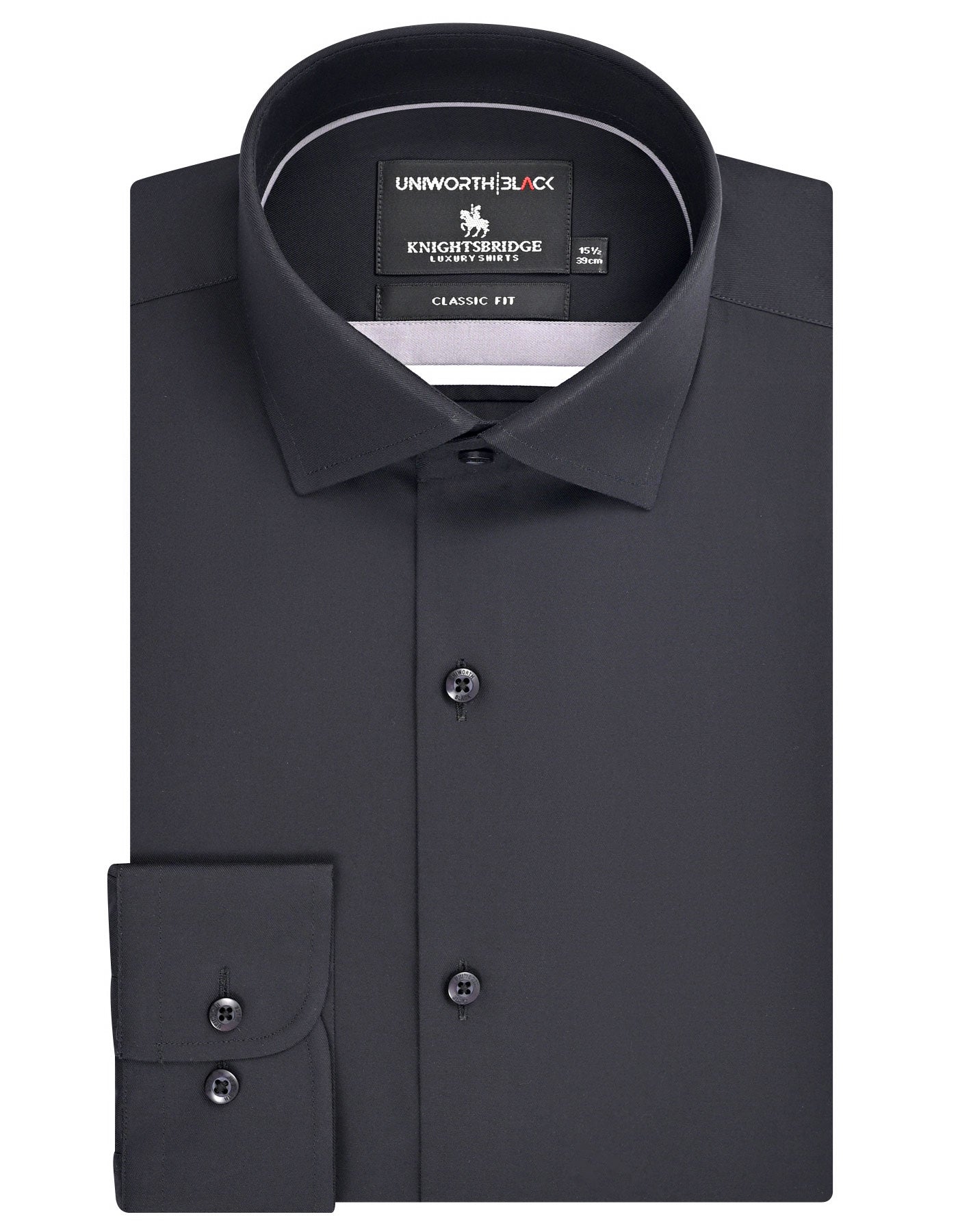 Plain Black Classic Fit Shirt FS2173-5RF-14.5