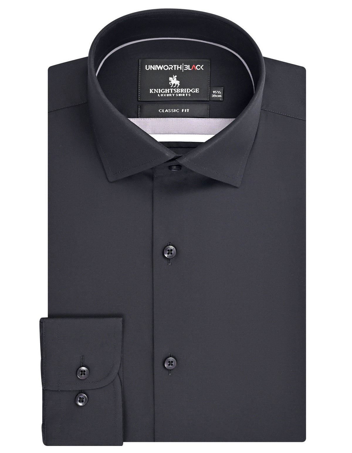 Plain Black Classic Fit Shirt FS2173-5RF-14.5