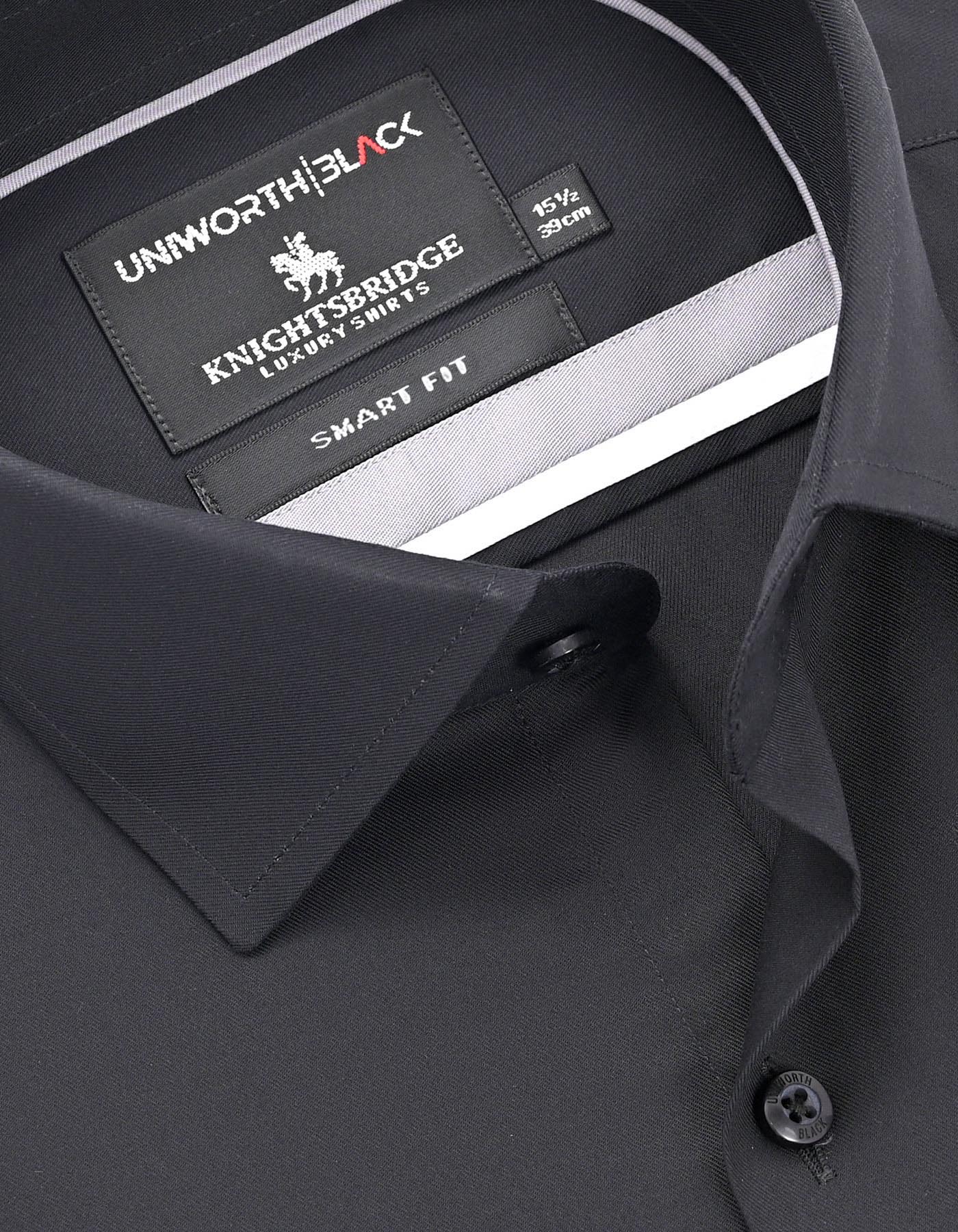 Plain Black Tailored Smart Fit Shirt FS2173-5SF-15