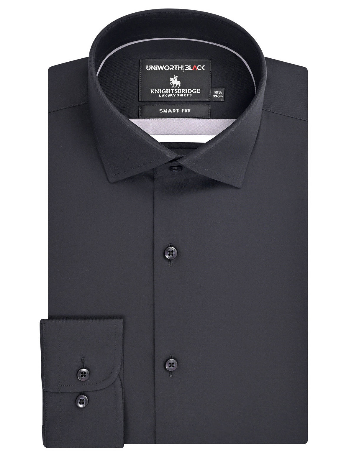 Plain Black Tailored Smart Fit Shirt FS2173-5SF-14.5