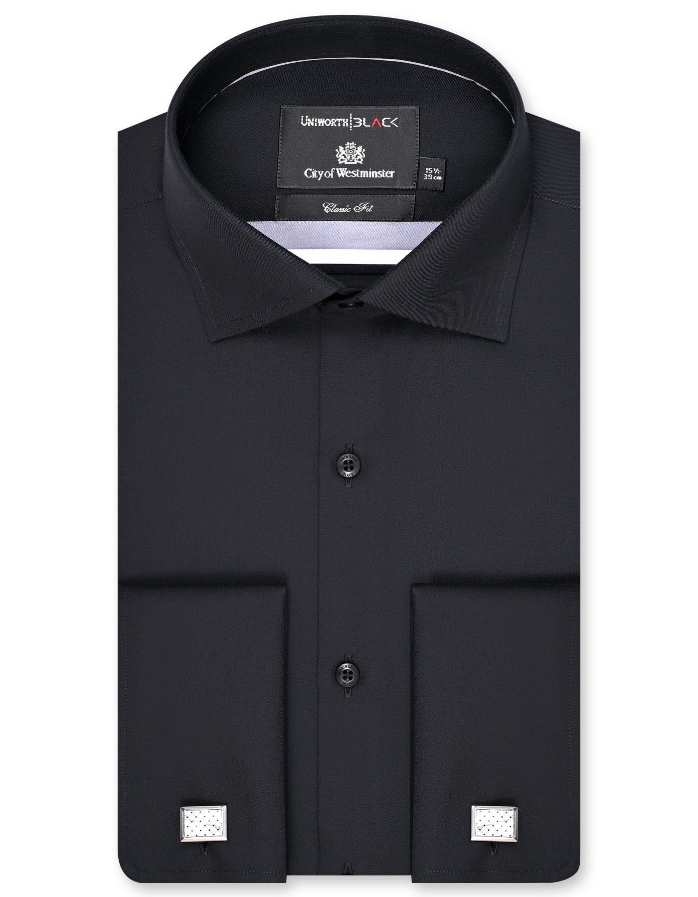 Plain Black Classic Fit Shirt FS2173RD-14.5