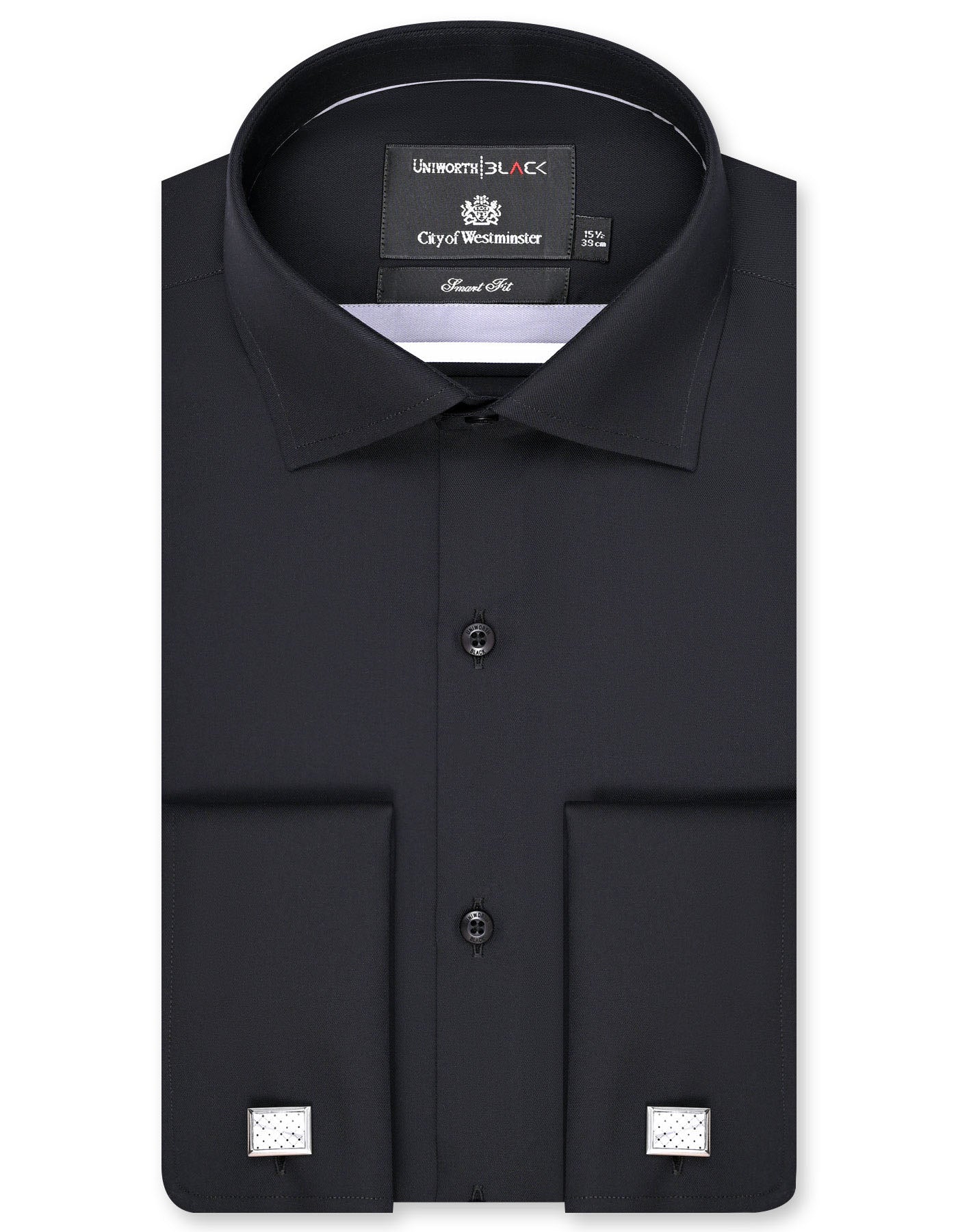 Plain Black Tailored Smart Fit Shirt FS2173SD-14.5
