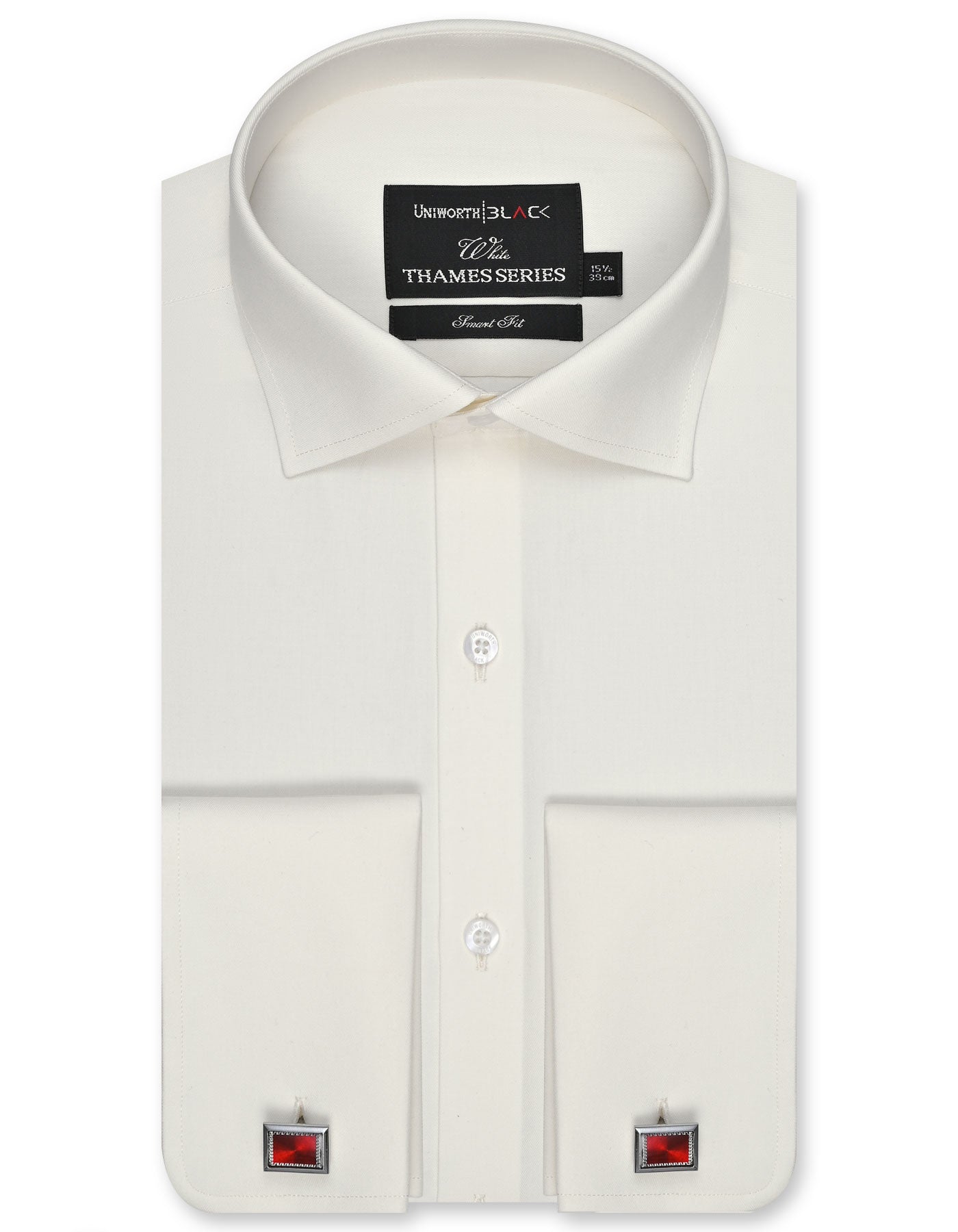 Plain Off White Tailored Smart Fit Shirt FS2175-1SD-14.5