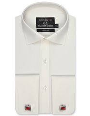 Plain Off White Tailored Smart Fit Shirt FS2175-1SD-14.5