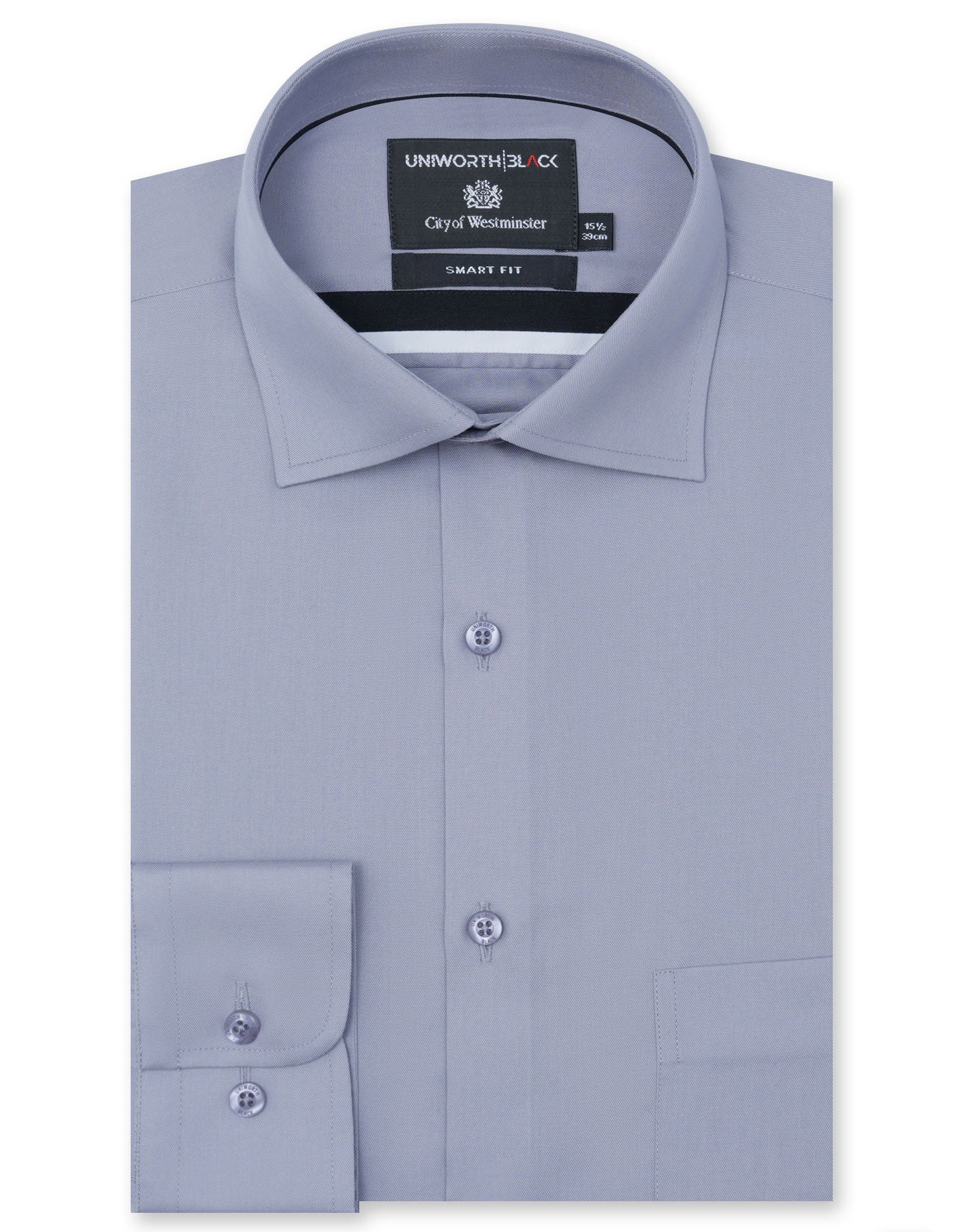 Plain Grey Tailored Smart Fit Shirt FS2176-7SF-14.5