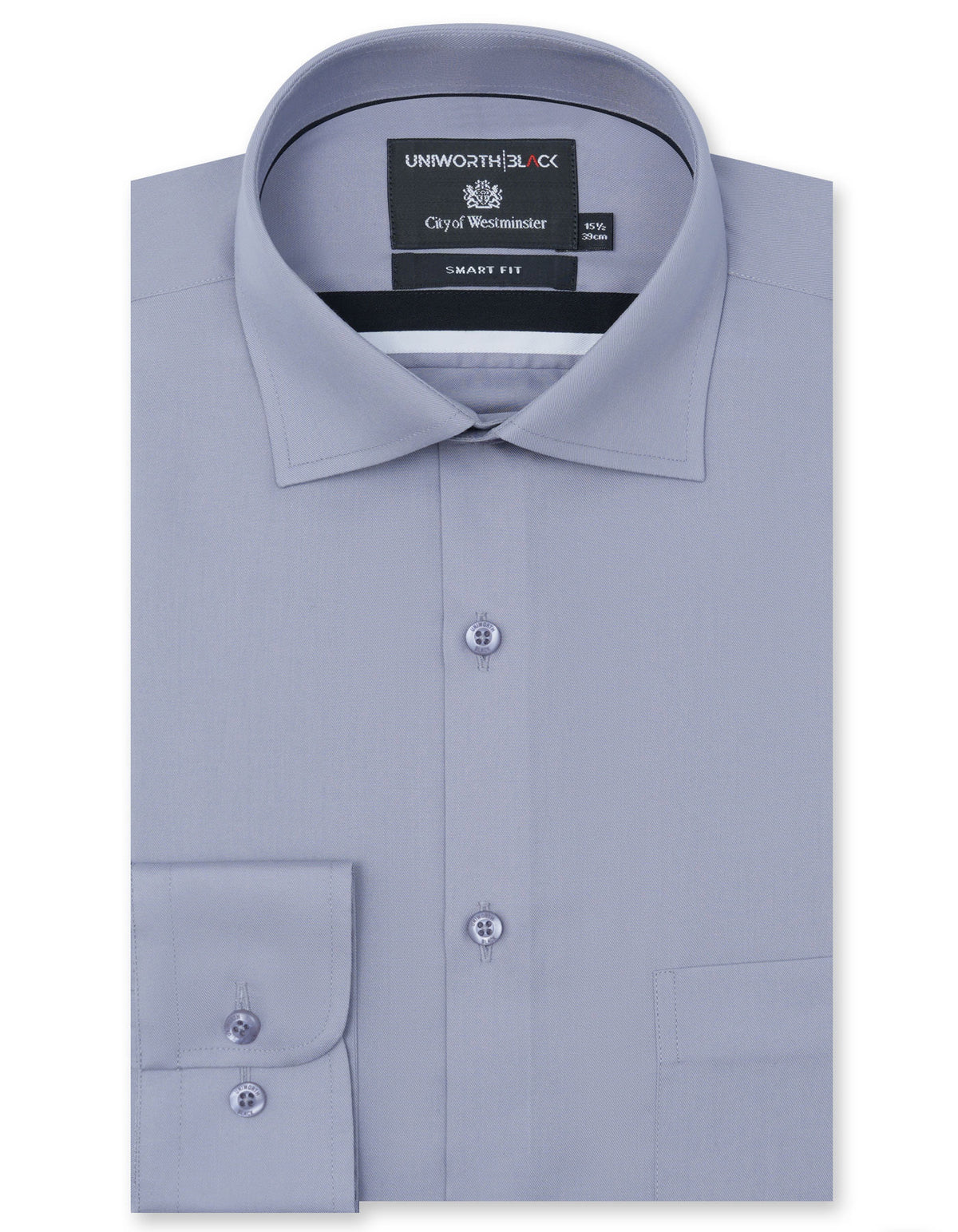 Plain Grey Tailored Smart Fit Shirt FS2176-7SF-14.5