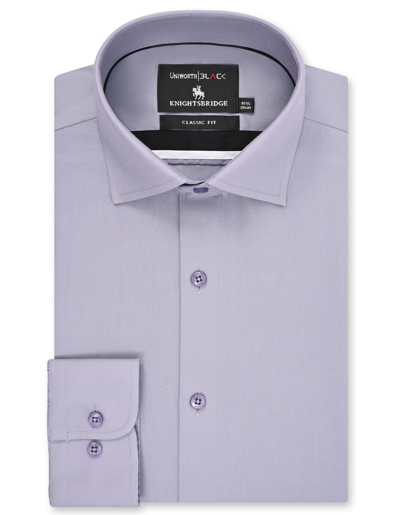 Plain Grey Classic Fit Shirt FS2176-8RF-14.5