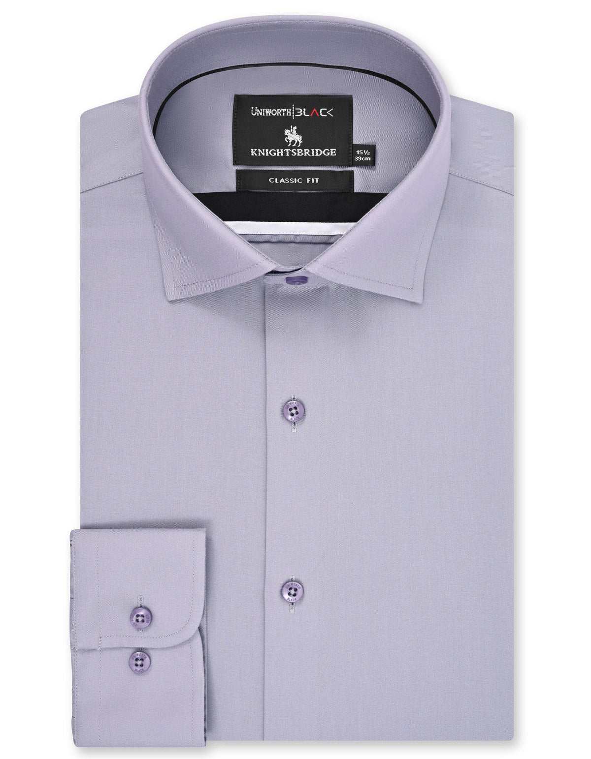 Plain Grey Classic Fit Shirt FS2176-8RF-14.5