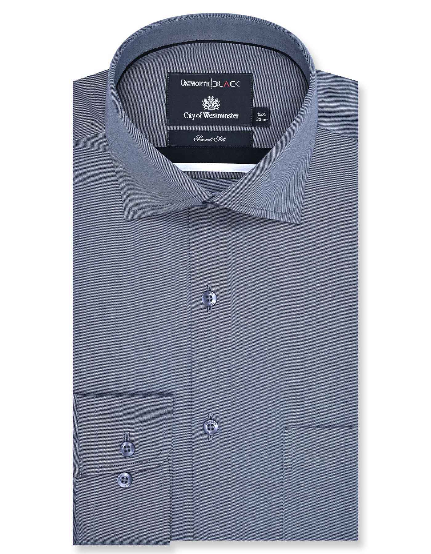 Plain D Grey Tailored Smart Fit Shirt FS2178SF-14.5