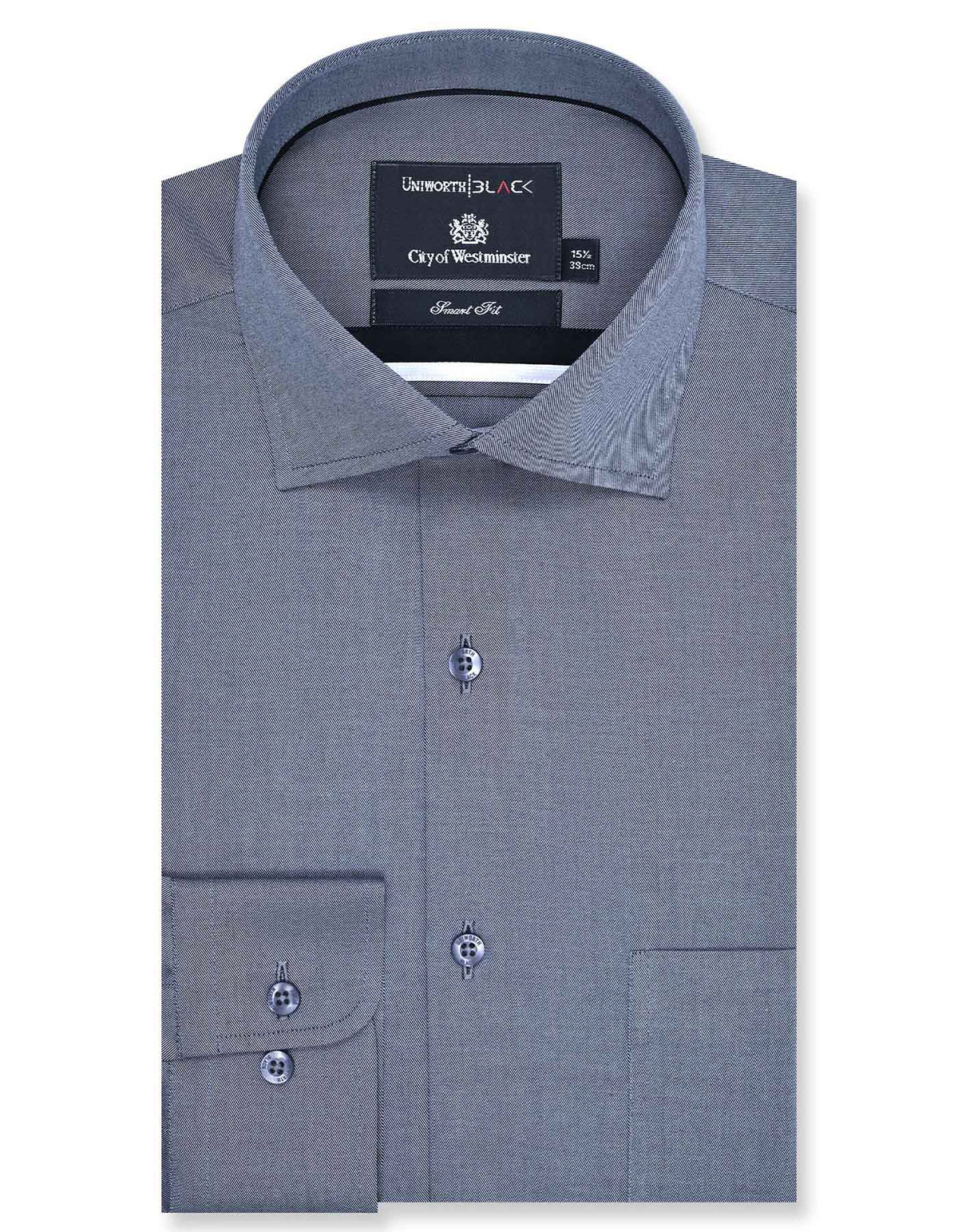 Plain D Grey Tailored Smart Fit Shirt FS2178SF-14.5