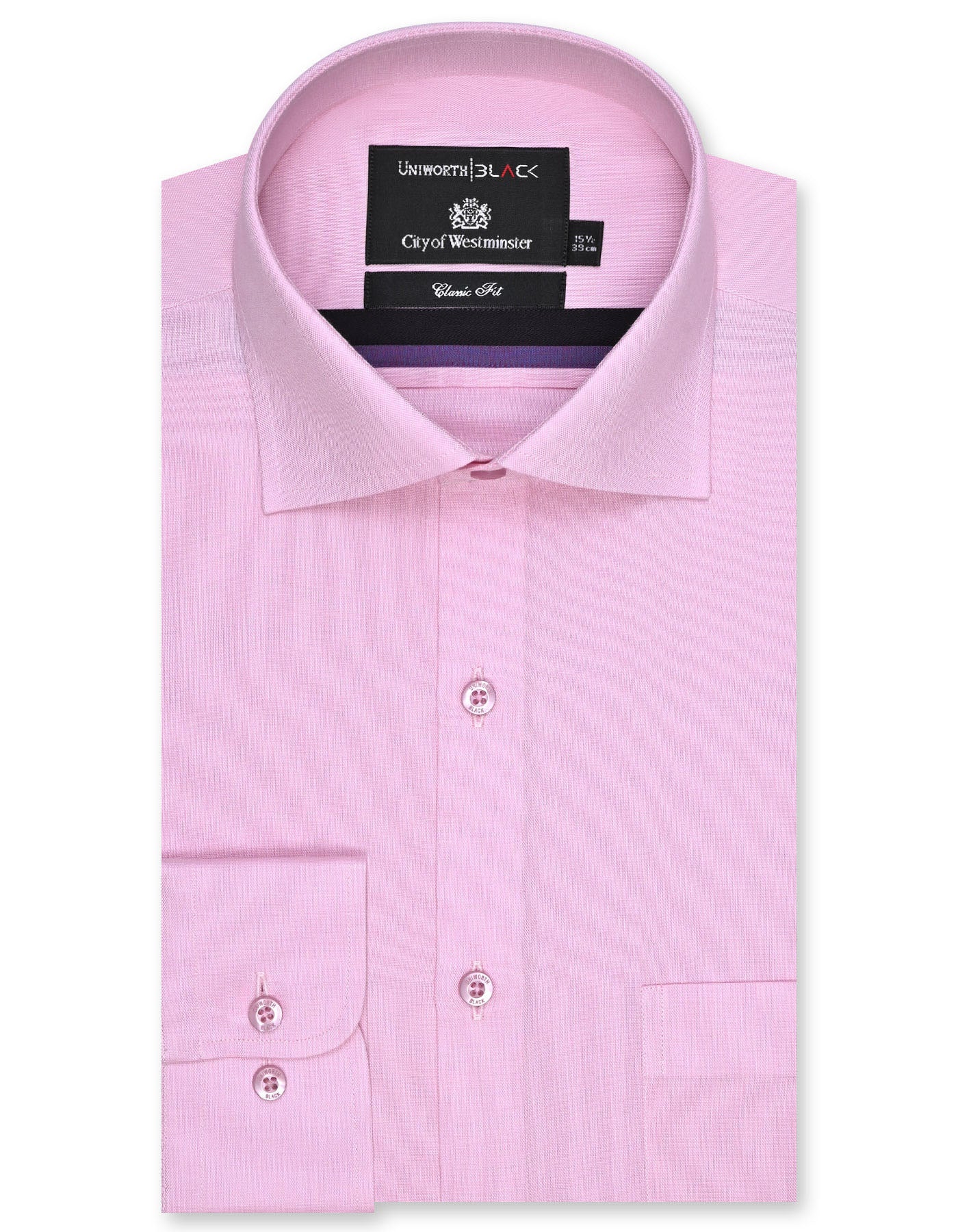 Plain L Pink Classic Fit Shirt FS2266-1RF-14.5