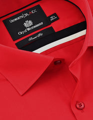 Plain Red Tailored Smart Fit Shirt FS2276SF-15