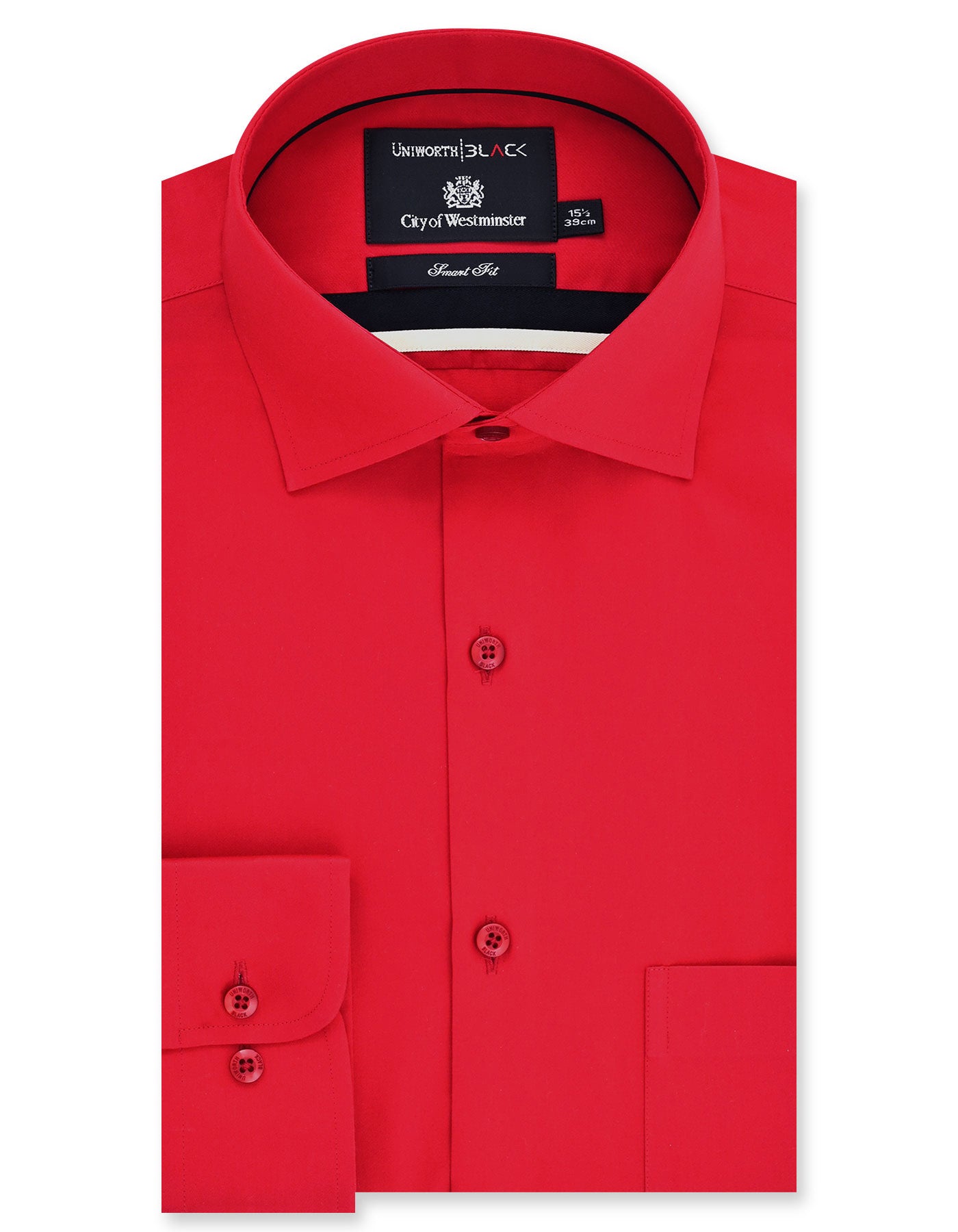 Plain Red Tailored Smart Fit Shirt FS2276SF-14.5