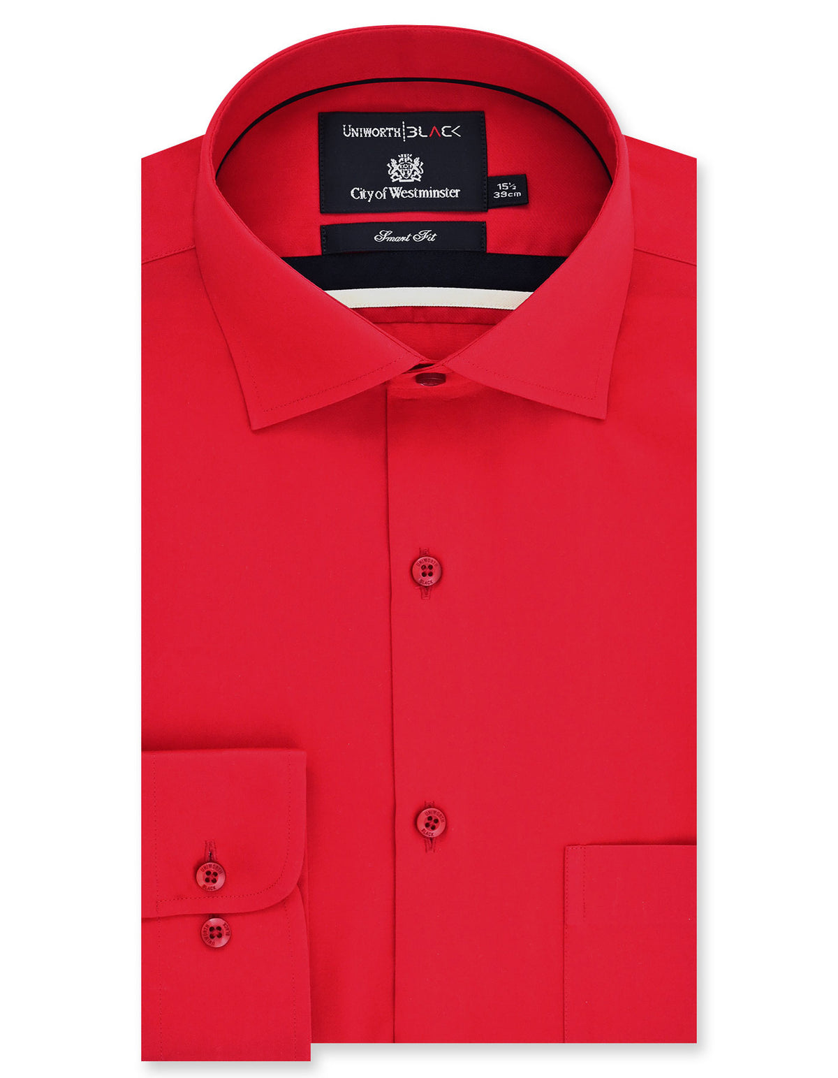 Plain Red Tailored Smart Fit Shirt FS2276SF-14.5