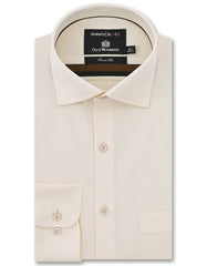 Plain Beige Tailored Smart Fit Shirt FS2284-1SF-14.5