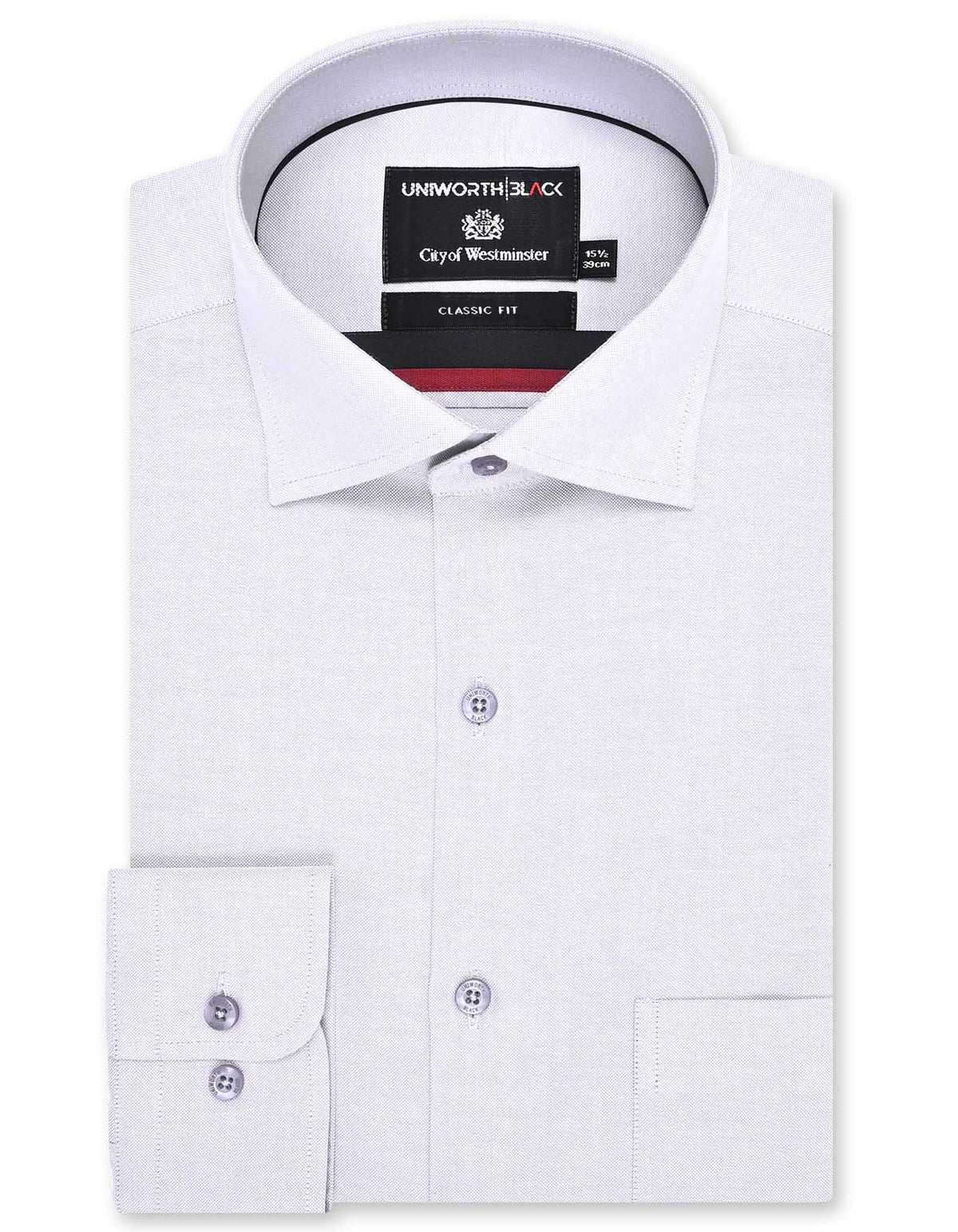 Plain L Grey Classic Fit Shirt FS2296RF-14.5