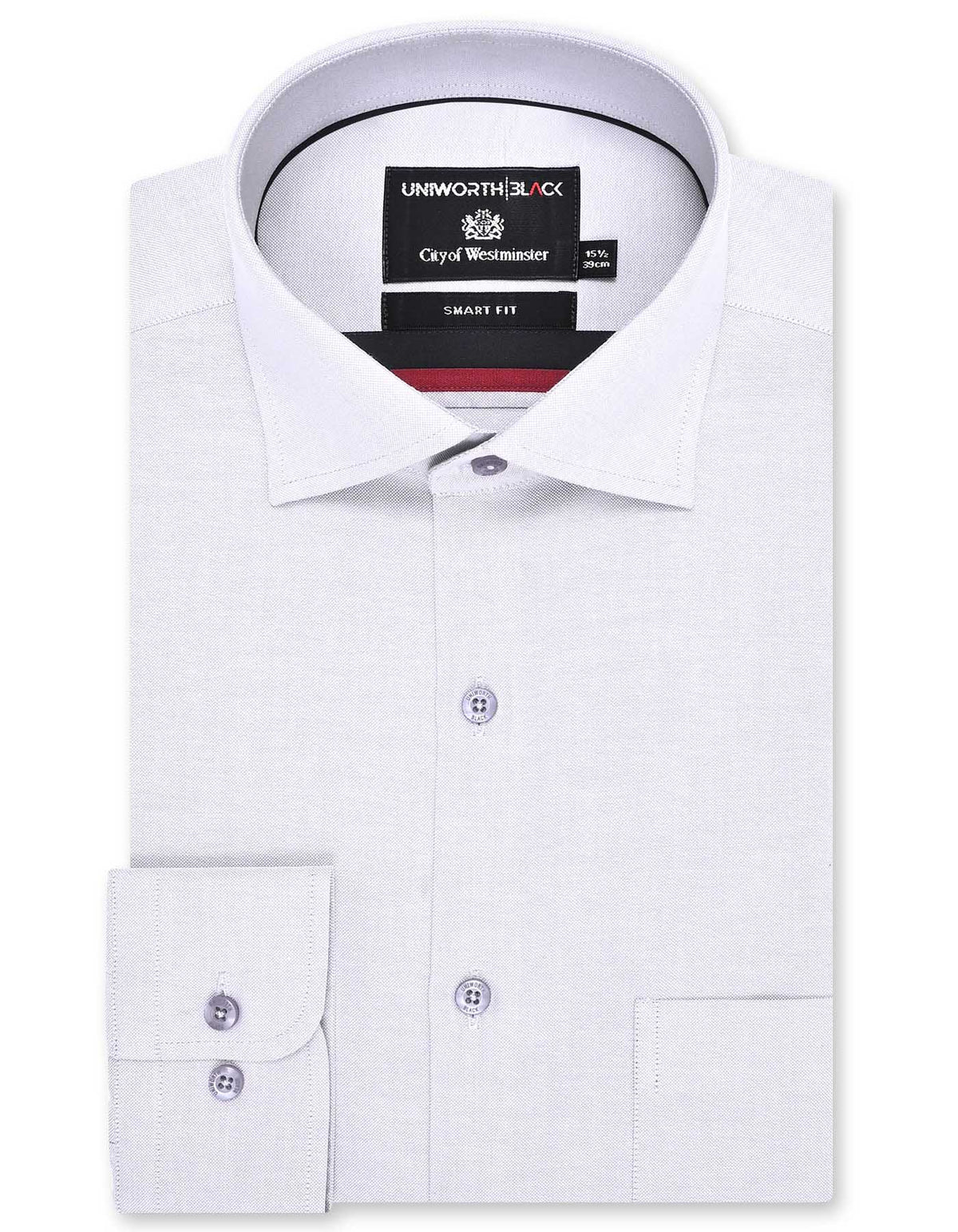 Plain L Grey Tailored Smart Fit Shirt FS2296SF-14.5