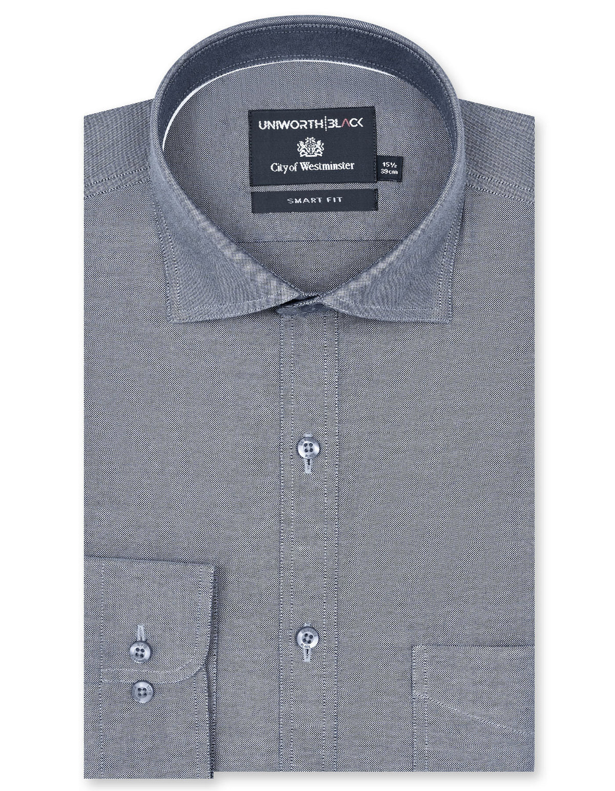 Plain Grey Tailored Smart Fit Shirt FS2303SF-14.5