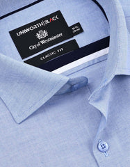 Plain L Blue Classic Fit Shirt FS2335-7RF-15