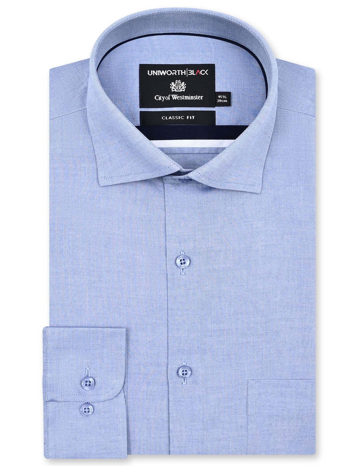 Plain L Blue Classic Fit Shirt FS2335-7RF-14.5