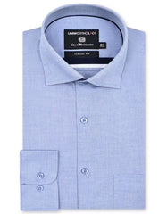 Plain L Blue Classic Fit Shirt FS2335-7RF-14.5