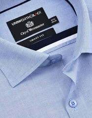 Plain L Blue Tailored Smart Fit Shirt FS2335-7SF-15
