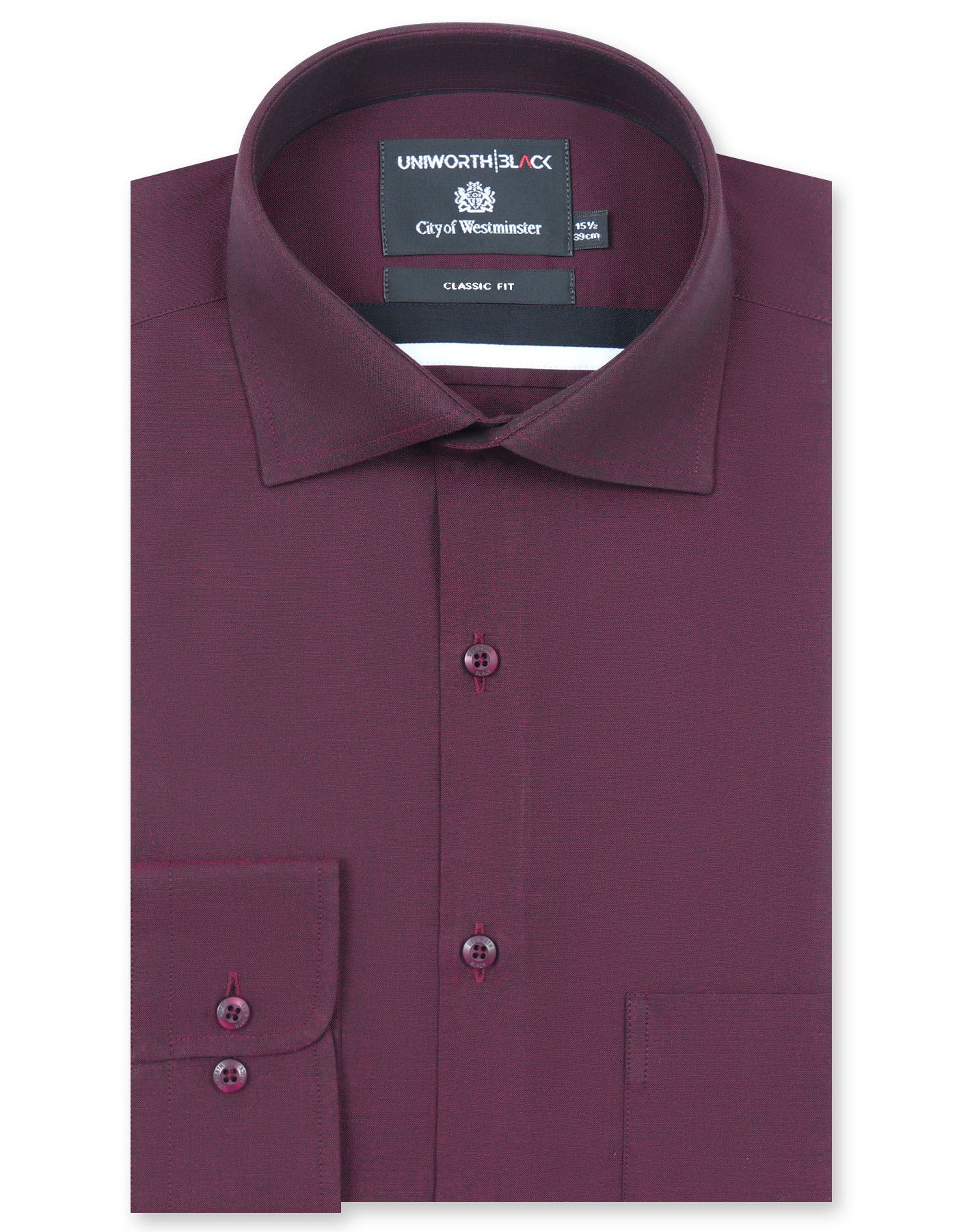 Plain Maroon Classic Fit Shirt FS2337-1RF-14.5