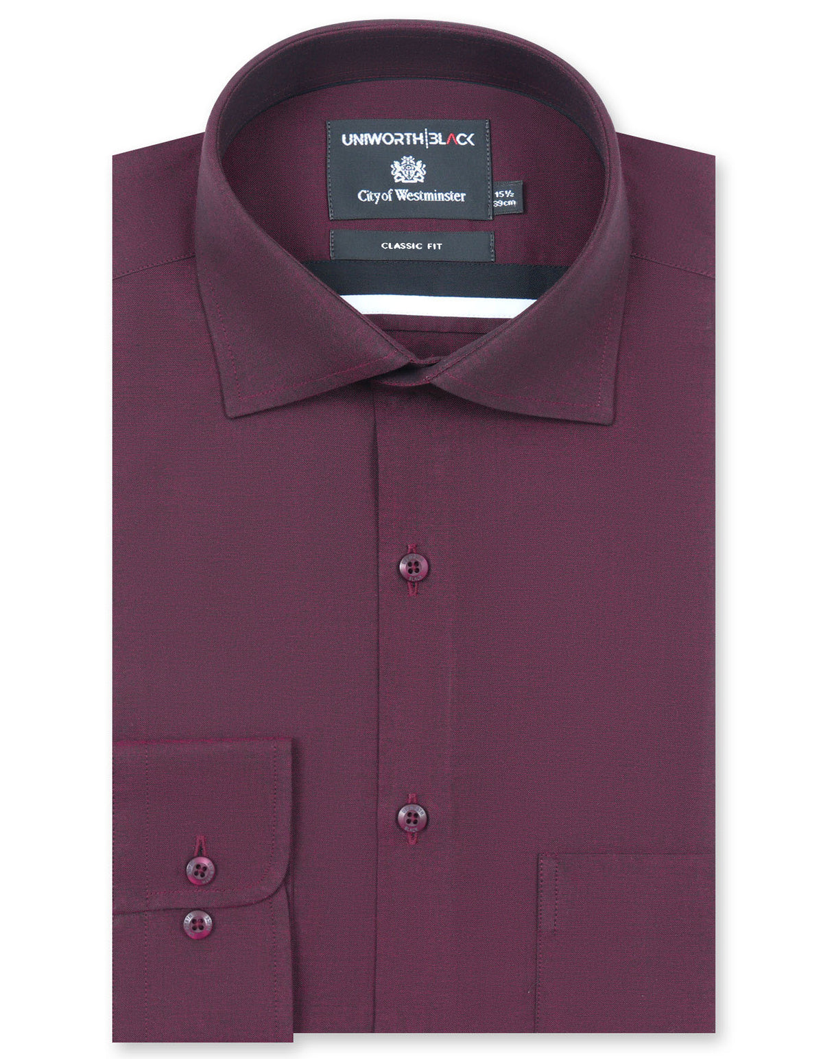 Plain Maroon Classic Fit Shirt FS2337-1RF-14.5