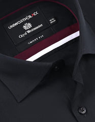 Plain Black Tailored Smart Fit Shirt FS2338-1SF-15