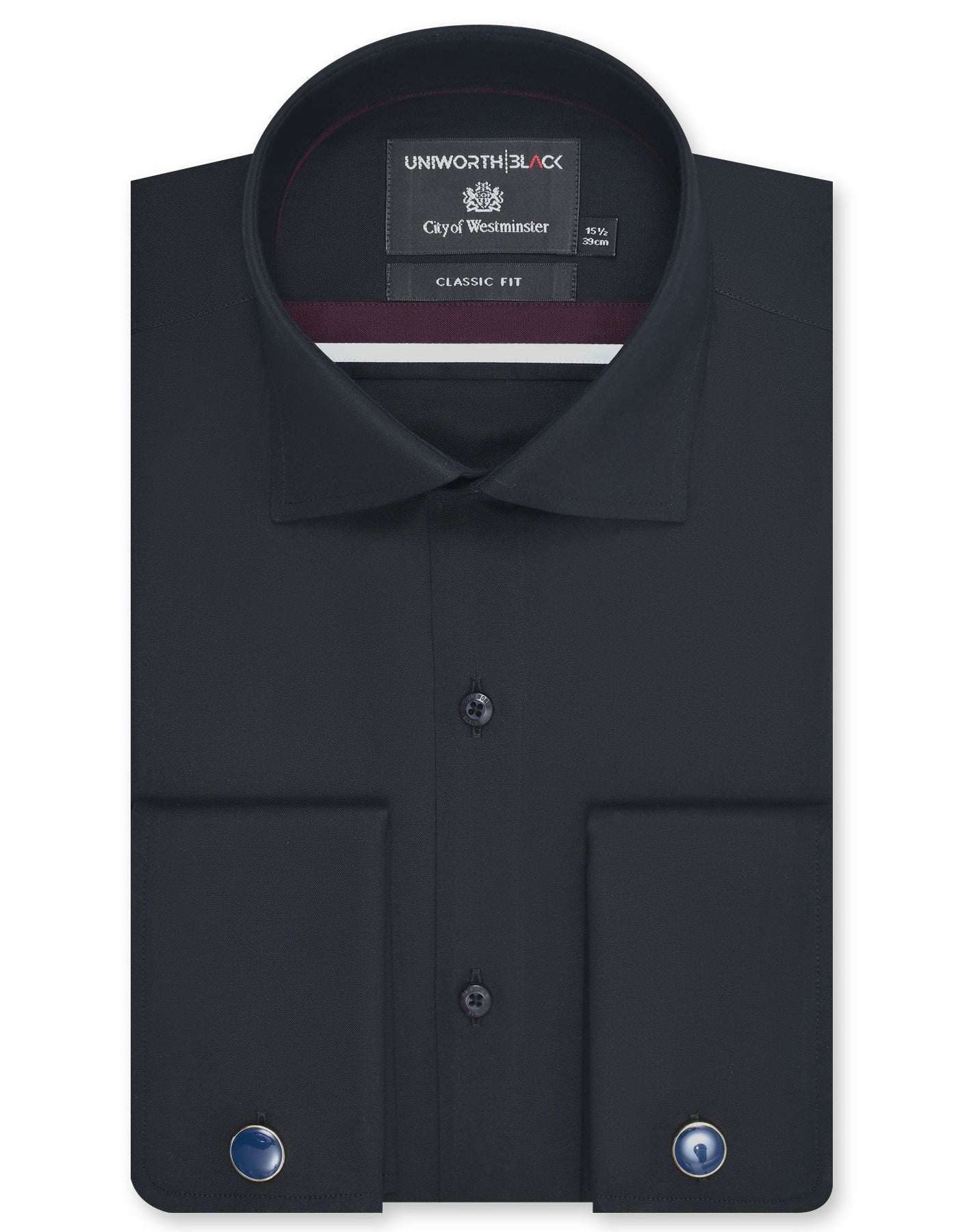 Plain Black Classic Fit Shirt FS2338RD-14.5